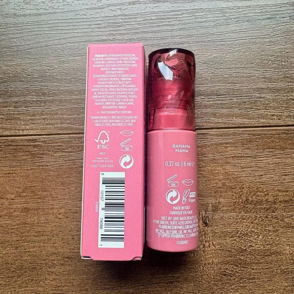 Florence By Mills Stay Plush Lip Oil Tint - Bahama Mama | NIB